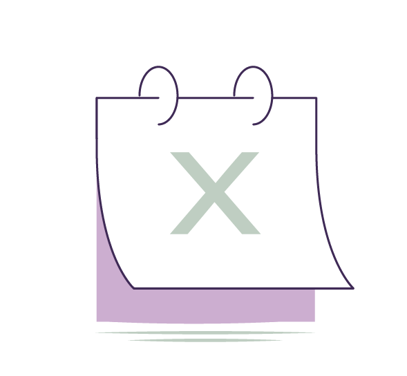 Calendar with cross icon