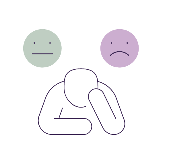 Negative mental health icon