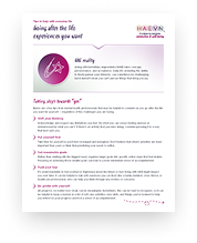 The "Going after the life experiences you want" downloadable worksheet to help find new ways of pursuing hobbies & interests.